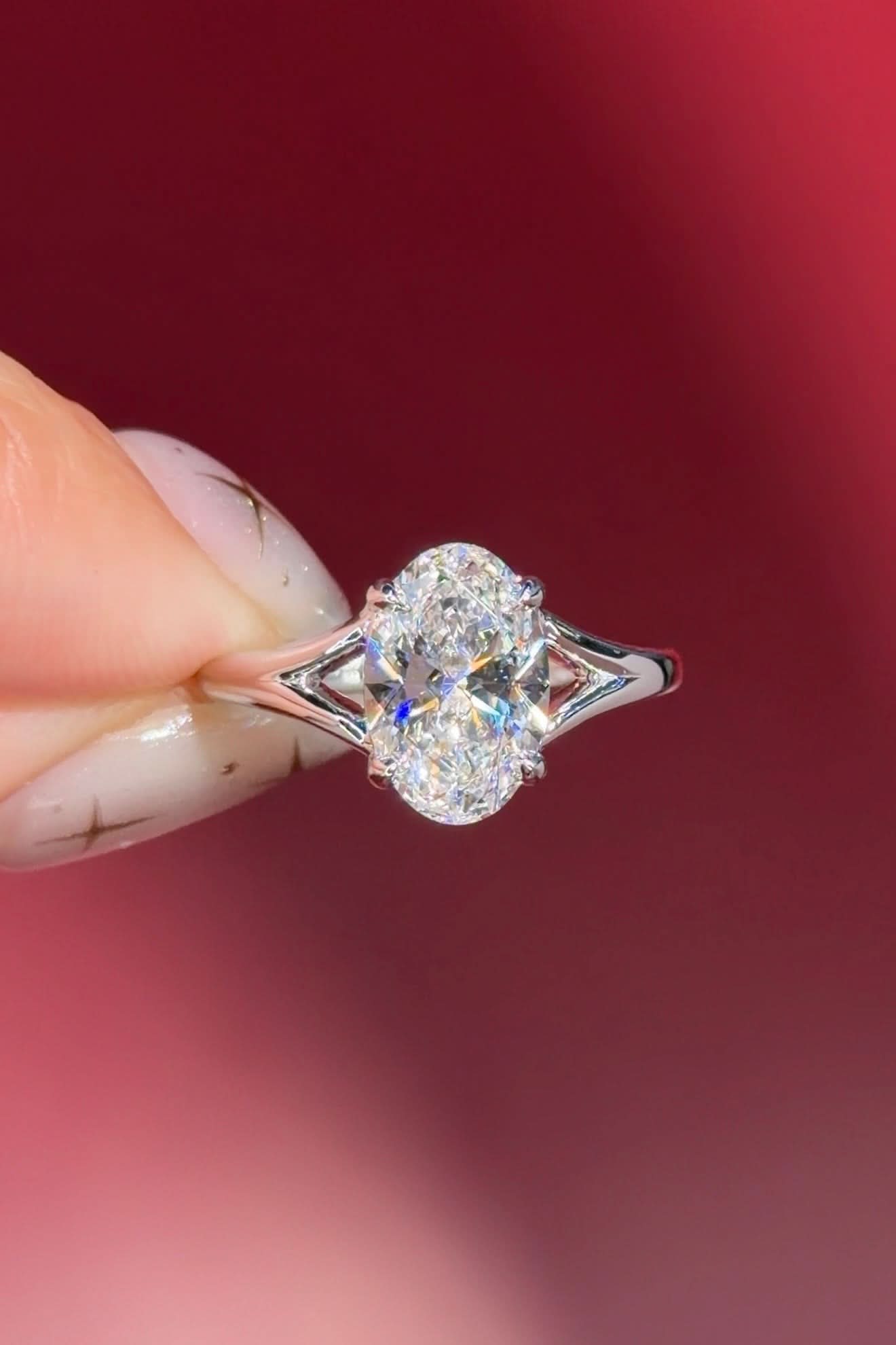 2.05ct D - VS1 Oval Lab Diamond Tanya - PBD Engagement Rings