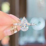 2.05ct D-VVS2 Pear Lab Diamond Rei Engagement Rings Princess Bride Diamonds 