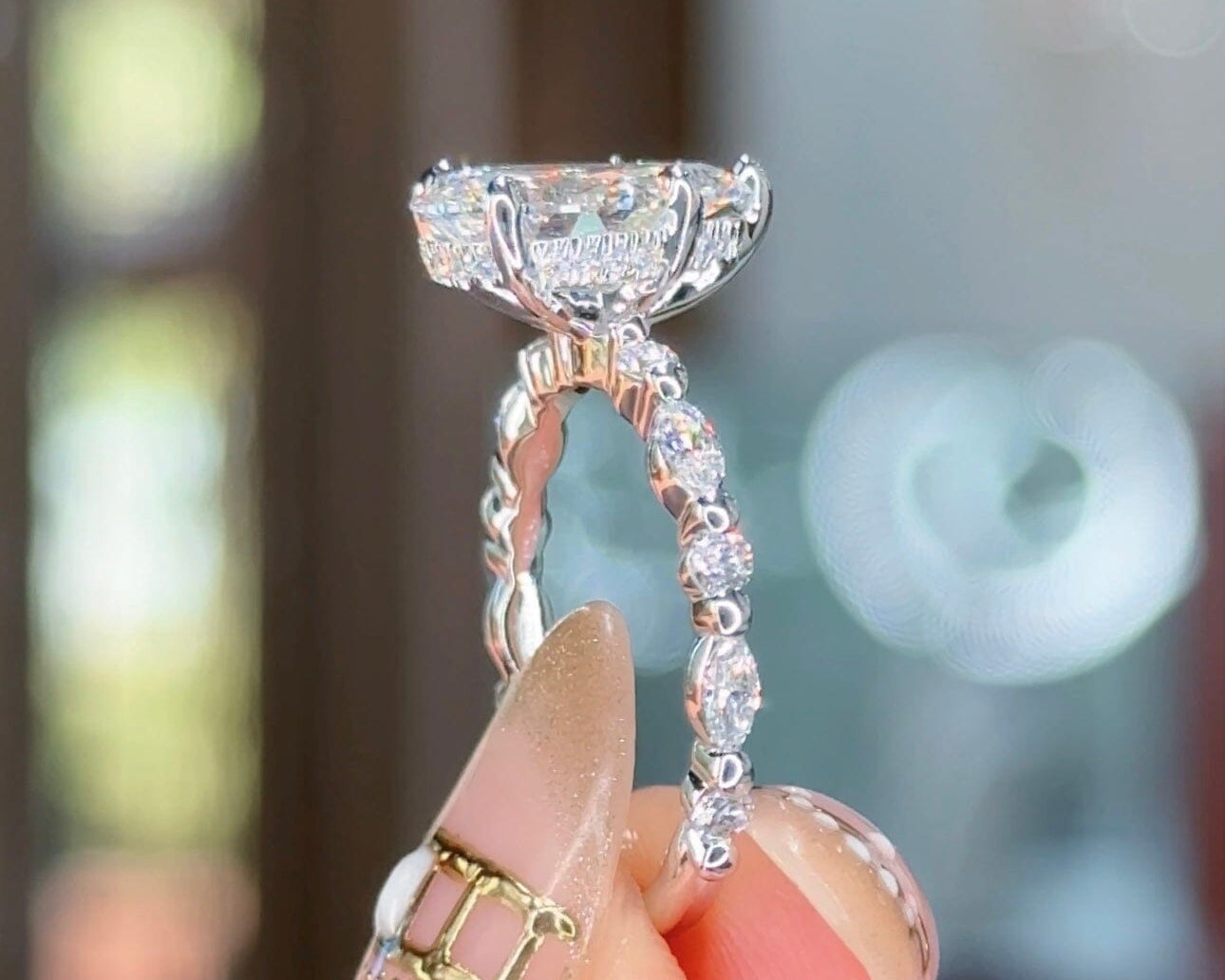 2.05ct D-VVS2 Pear Lab Diamond Rei Engagement Rings Princess Bride Diamonds 