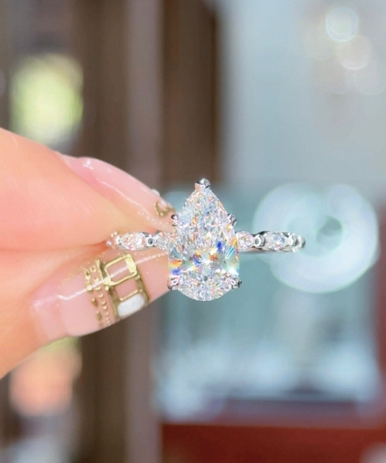 2.05ct D - VVS2 Pear Lab Diamond Rei - PBD Engagement Rings