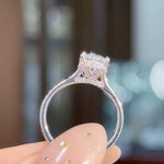 2.05ct E-VS1 Oval Lab Diamond Stella Engagement Rings Princess Bride Diamonds 