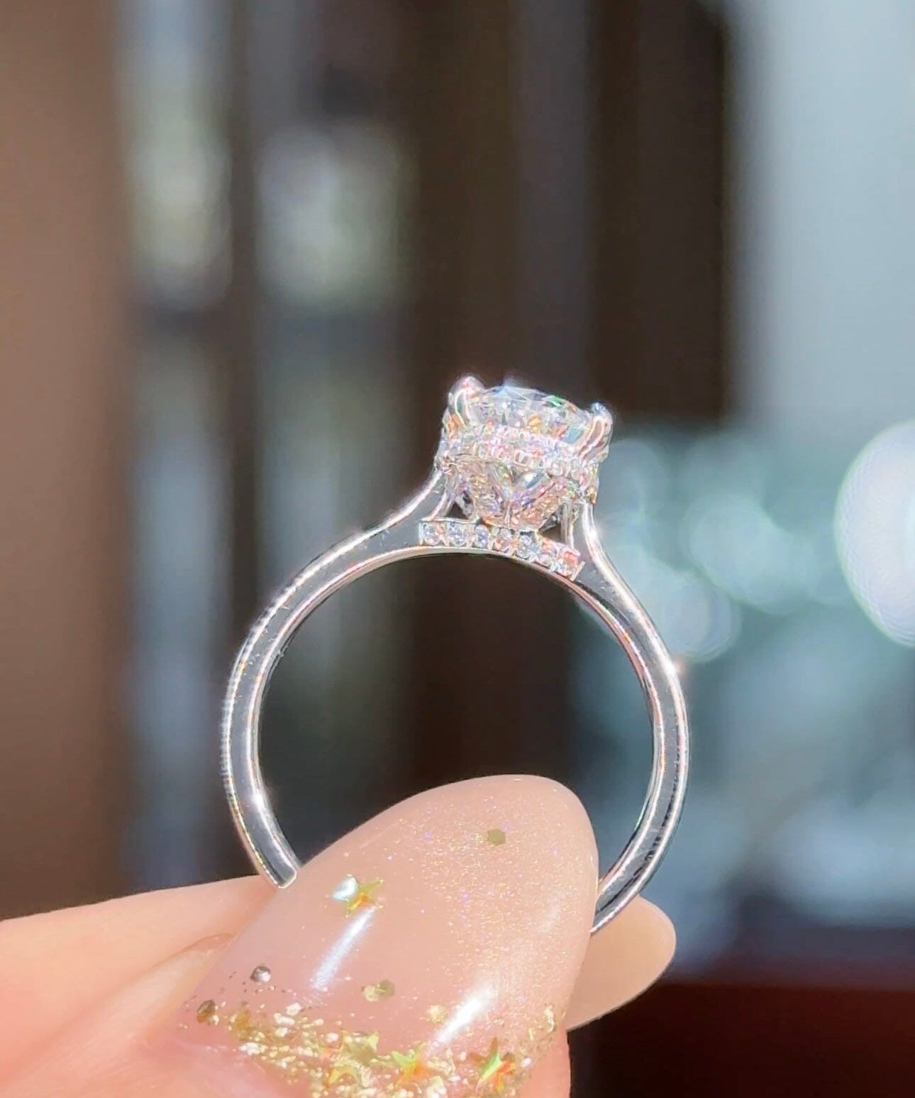 2.05ct E-VS1 Oval Lab Diamond Stella Engagement Rings Princess Bride Diamonds 