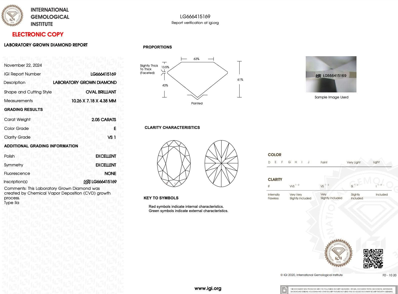 2.05ct E - VS1 Oval Lab Diamond Stella - PBD Engagement Rings