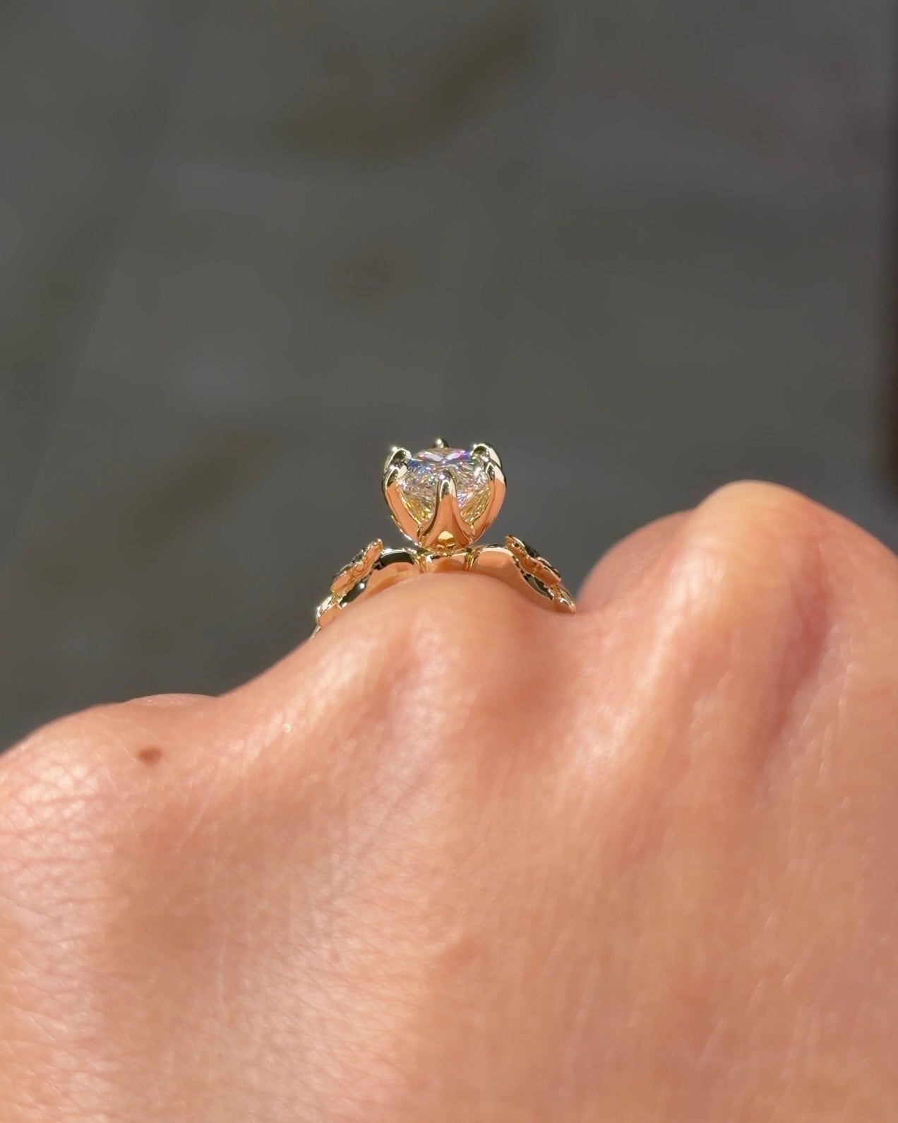 2.05ct E-VVS2 Marquise Lab Diamond Plumeria - PBD Engagement Rings