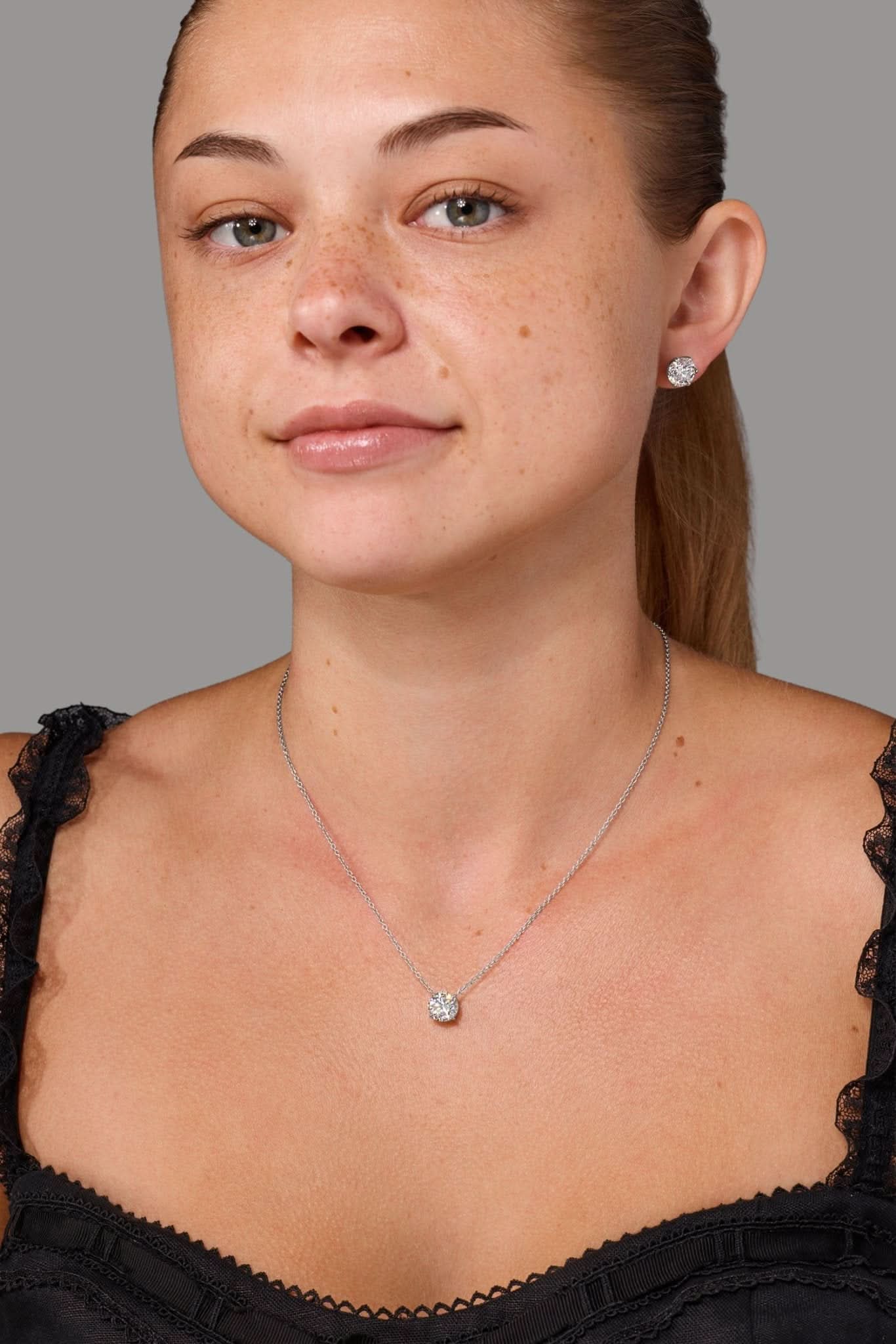 2.05ct F - VS1 Core Round Solitaire Necklace - PBD Necklaces