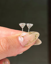 2.05ct Round Diamond Martini Studs | Screw-Backs | 14K White Gold - PBD Earrings