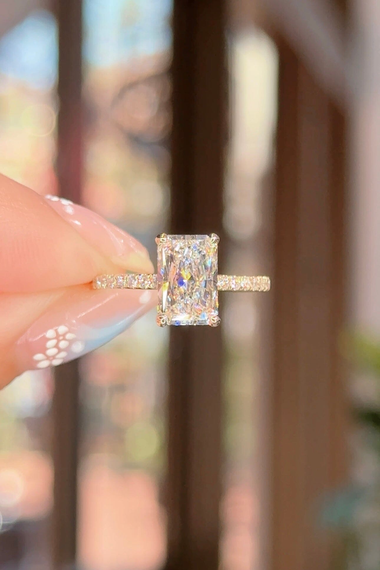 2.06ct D-VS1 Radiant Lab Diamond Stephanie Engagement Rings Princess Bride Diamonds 