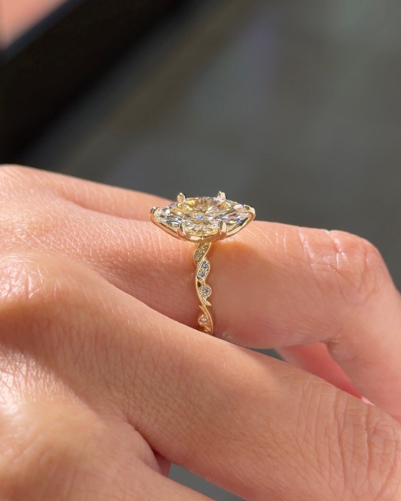 2.07ct D-VVS2 Marquise Lab Diamond Rosette - PBD Engagement Rings