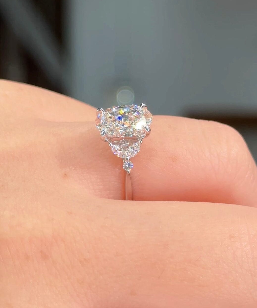 2.07ct E-VS1 Oval Lab Diamond Sarah Engagement Rings Princess Bride Diamonds 