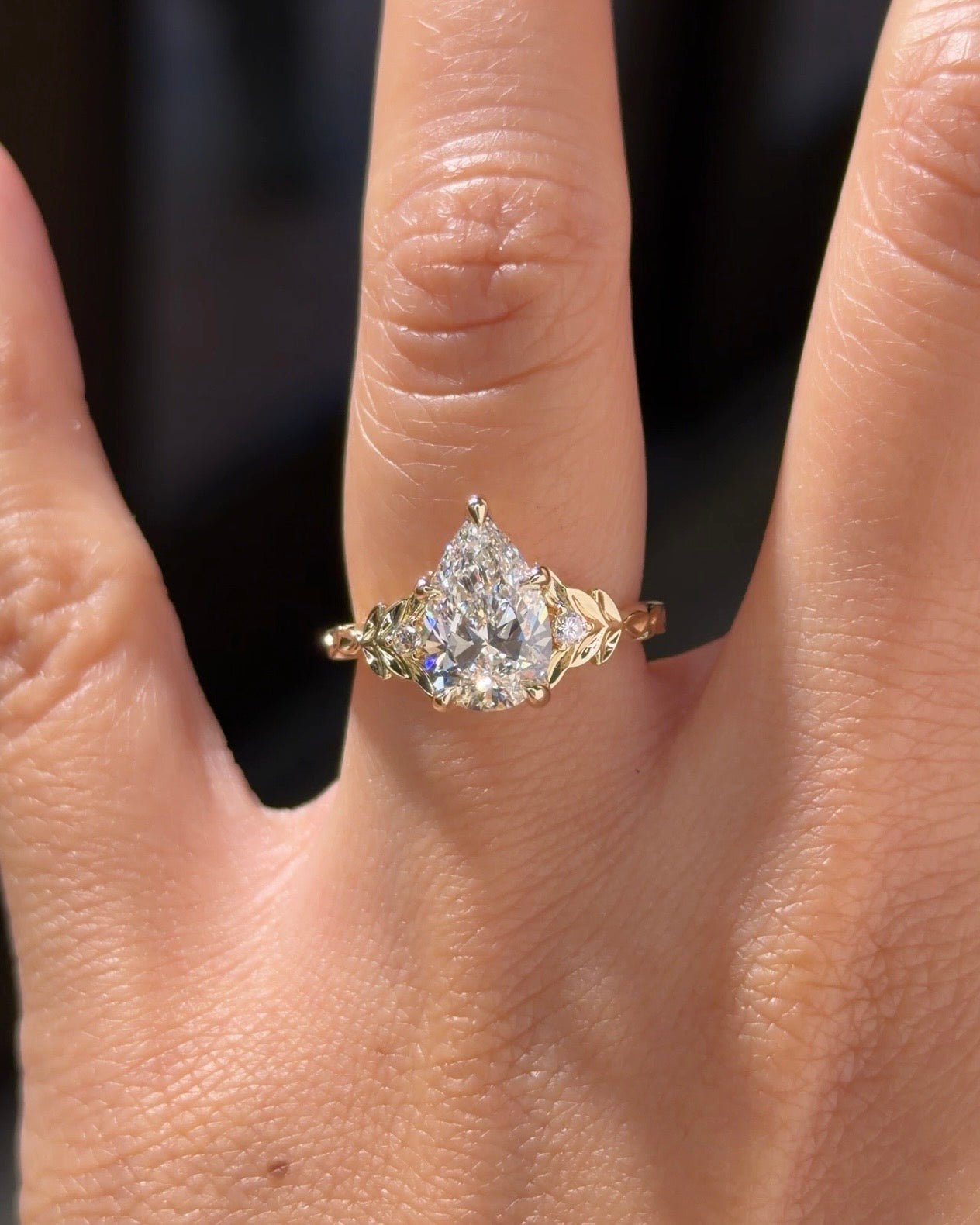 2.08ct D-VS1 Pear Lab Diamond Arwen - PBD Engagement Rings