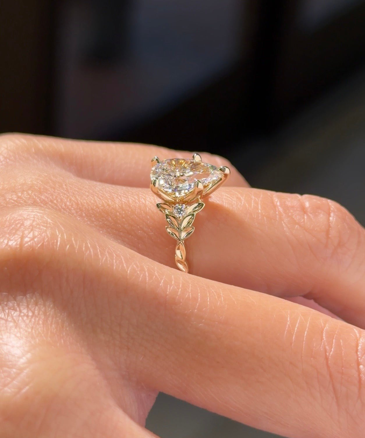 2.08ct D-VS1 Pear Lab Diamond Arwen - PBD Engagement Rings