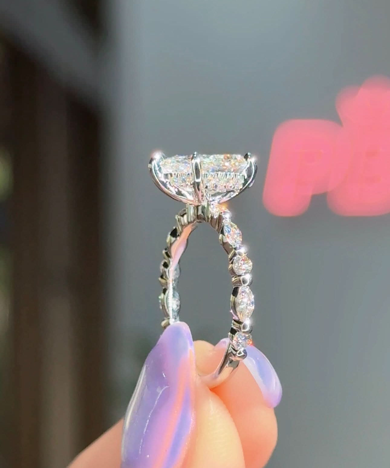 2.08ct D - VS1 Pear Lab Diamond Rei - PBD Engagement Rings