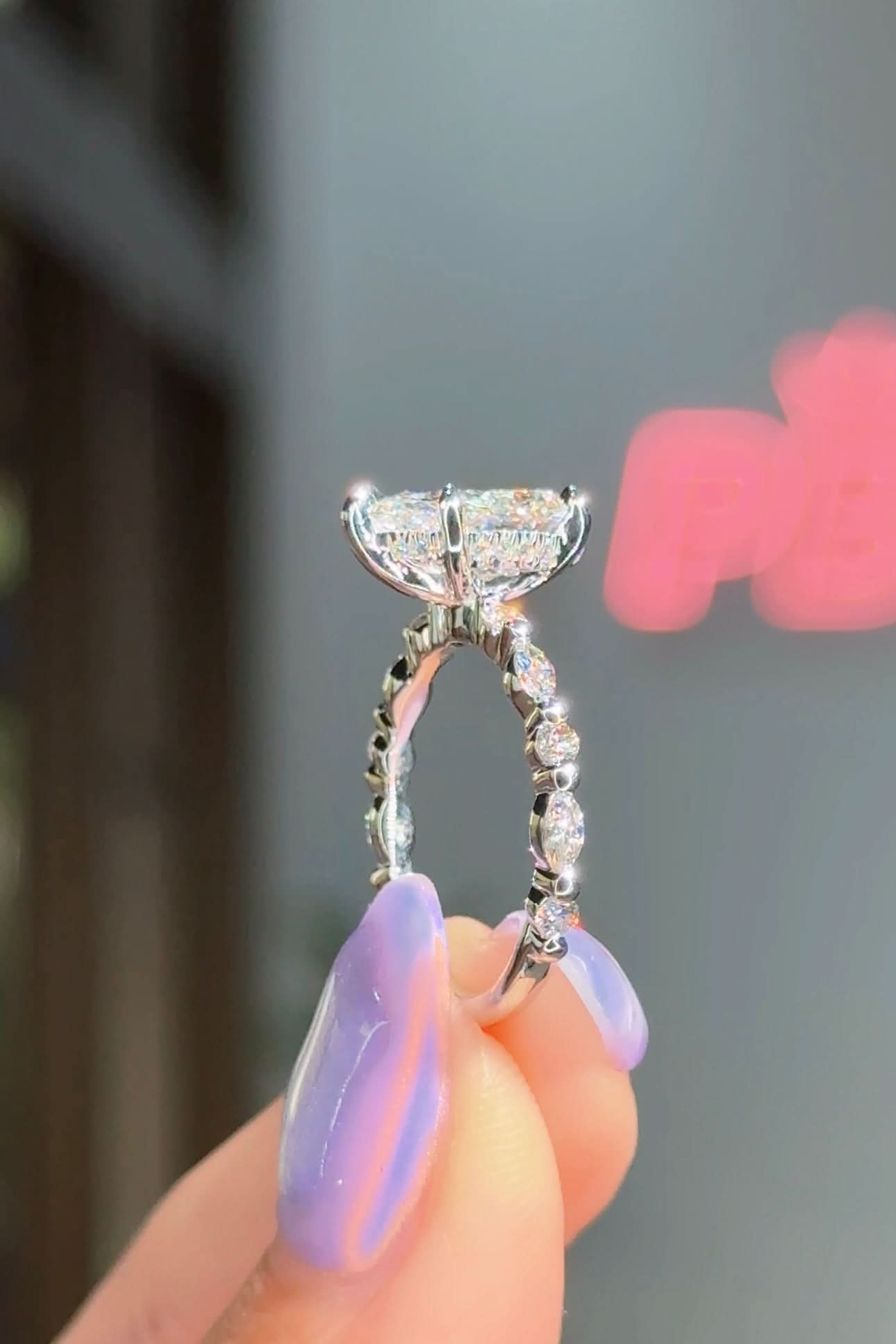 2.08ct D - VS1 Pear Lab Diamond Rei - PBD Engagement Rings