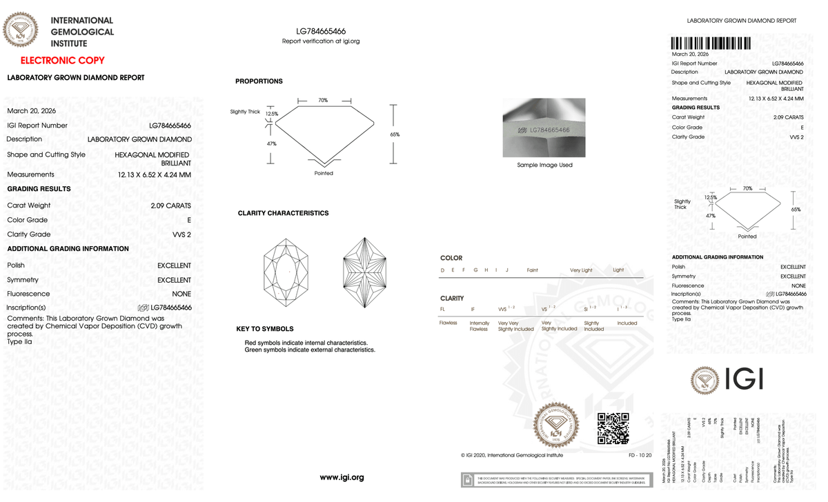 2.09 Carat E-VVS2 Dutch Marquise Lab Grown Diamond - IGI (#129038) - PBD Loose Diamond