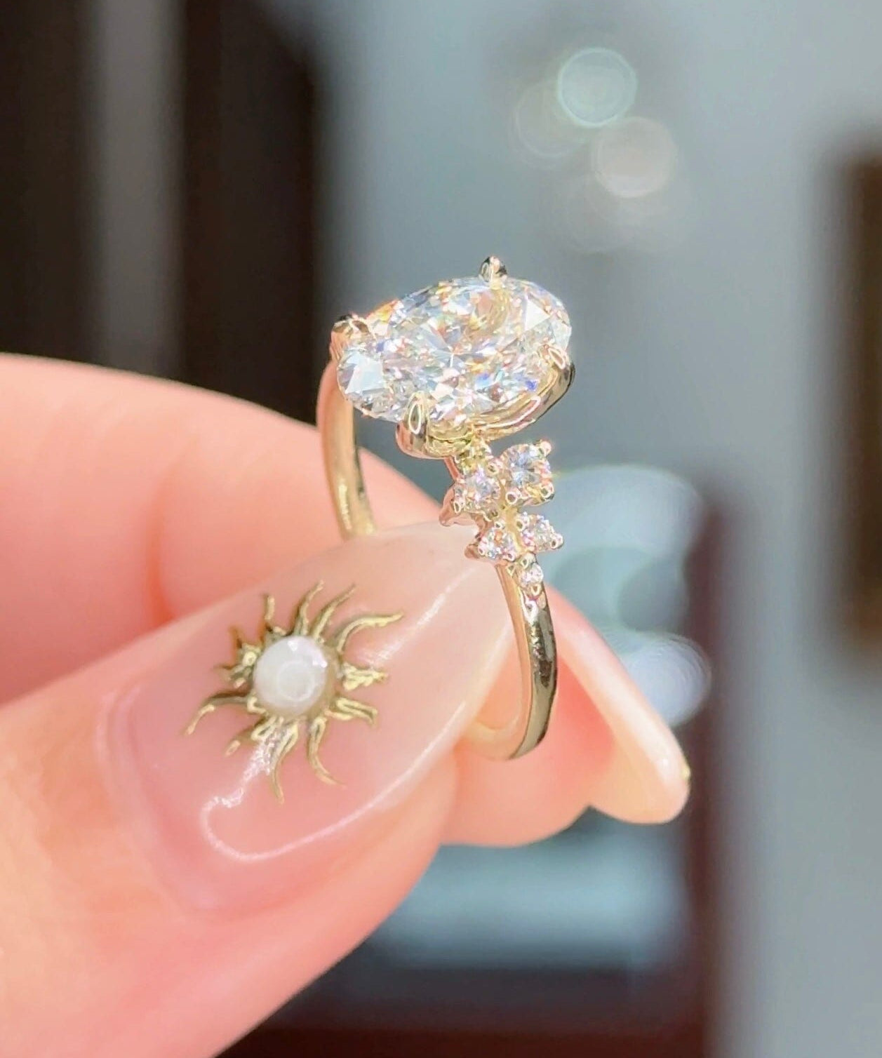 2.09ct D-VS1 Oval Lab Diamond Nova Engagement Rings Princess Bride Diamonds 