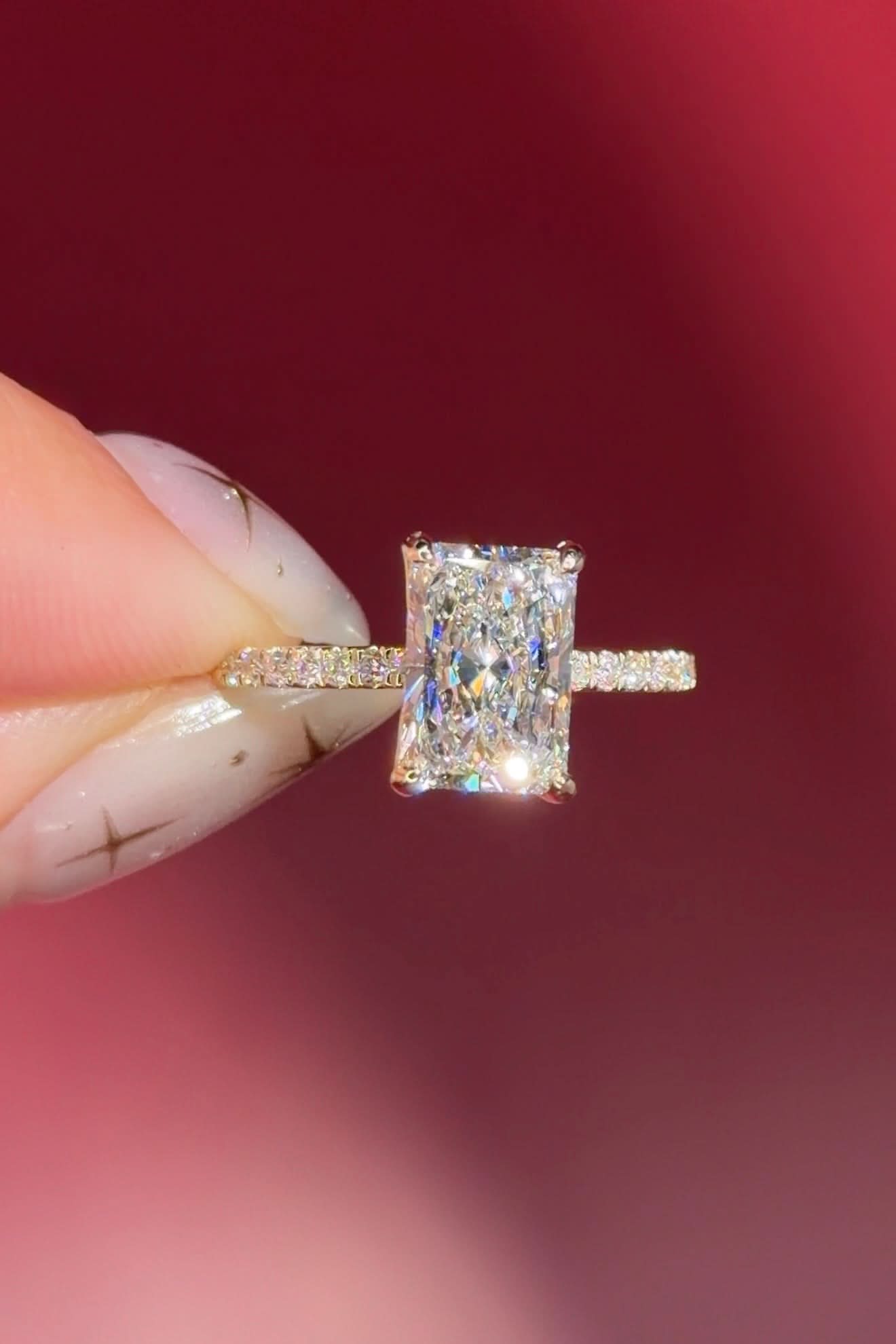 2.09ct D - VS1 Radiant Lab Diamond Caraline - PBD Engagement Rings