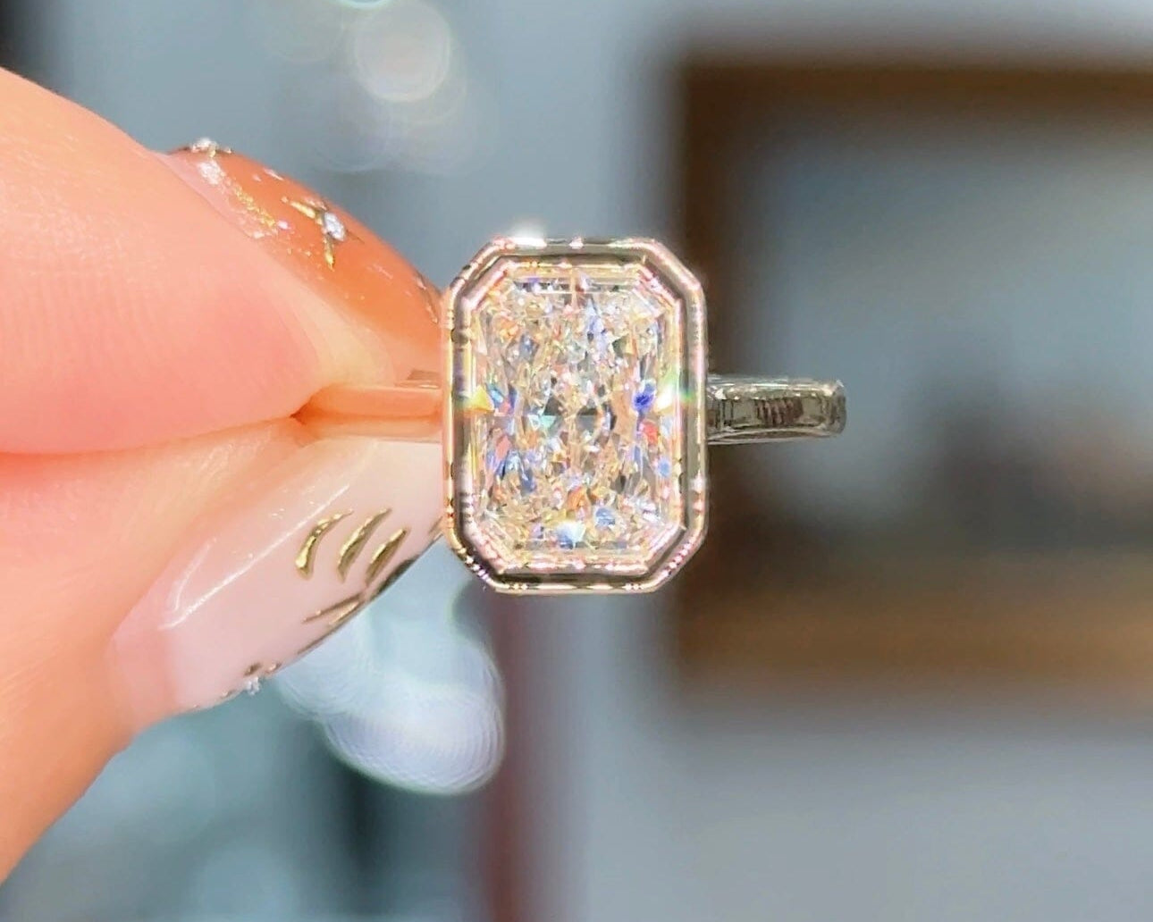 2.09ct E-VVS1 Radiant Lab Diamond Casey Engagement Rings Princess Bride Diamonds 