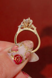 2.09ct F - VS1 Marquise Lab Diamond Petite Gracie - PBD Engagement Rings