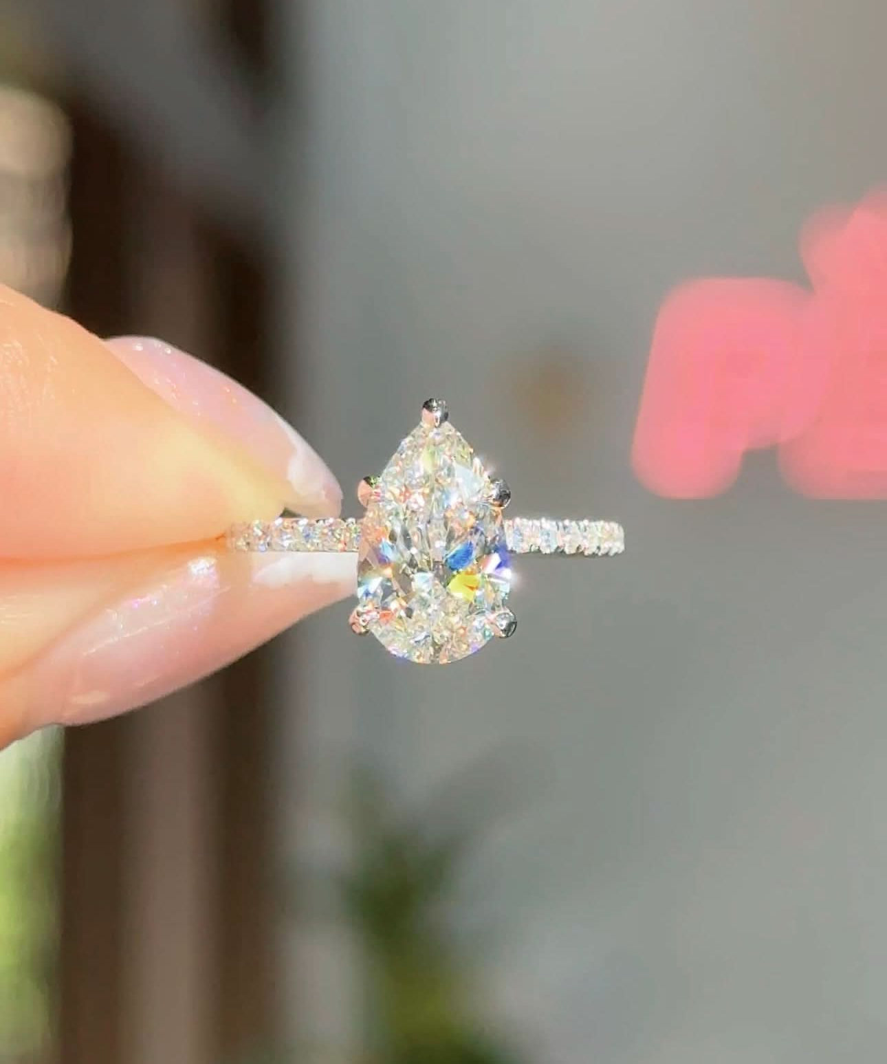 2.09ct F - VVS2 Pear Lab Diamond Kayla - PBD Engagement Rings