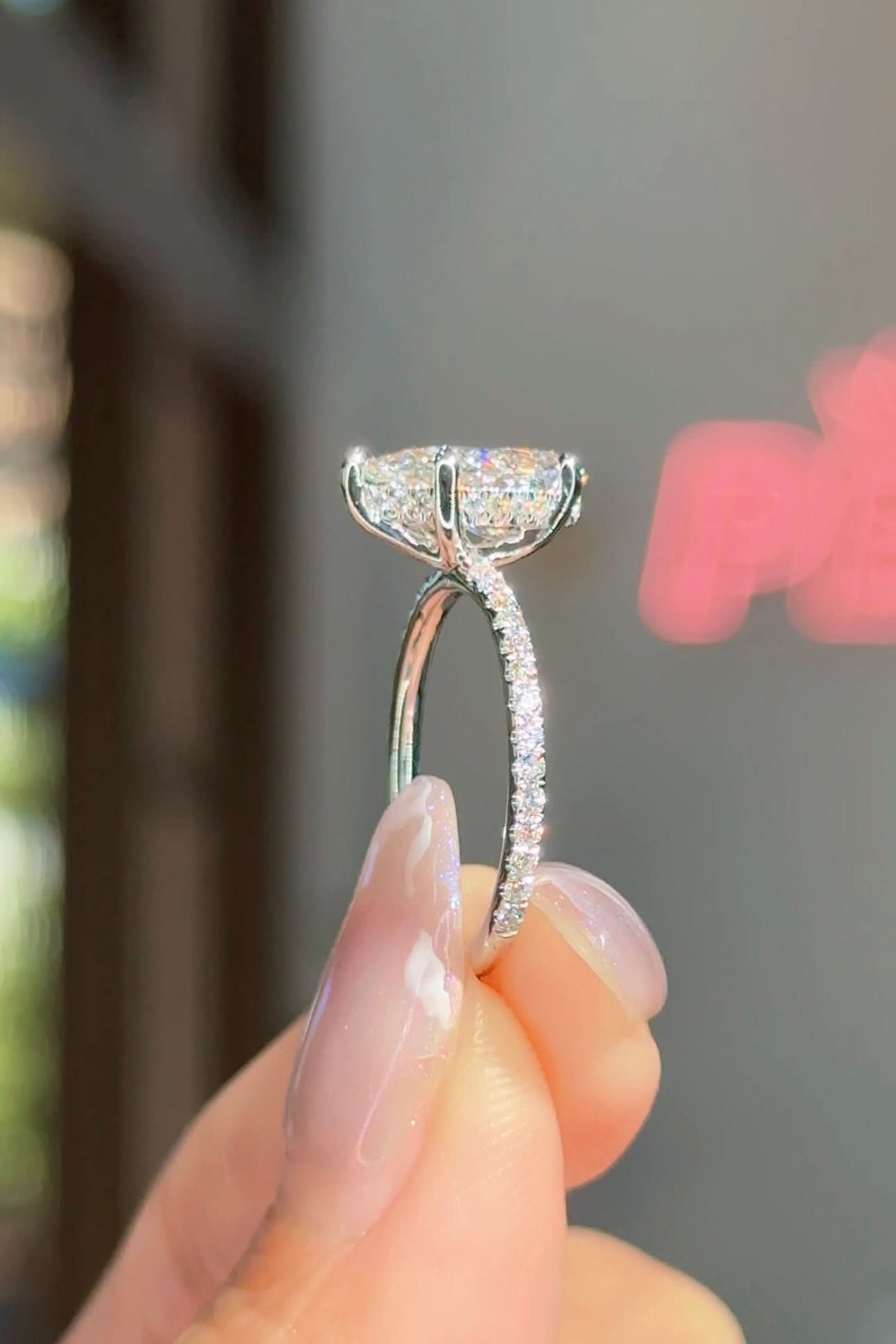2.09ct F - VVS2 Pear Lab Diamond Kayla - PBD Engagement Rings