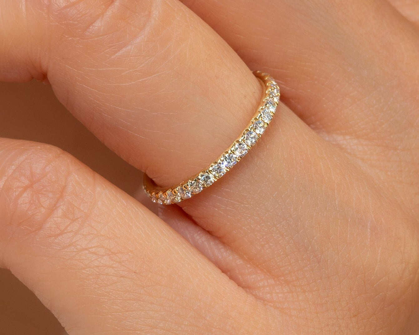 2.0mm Core Pavé Diamond Ring Rings Princess Bride Diamonds 