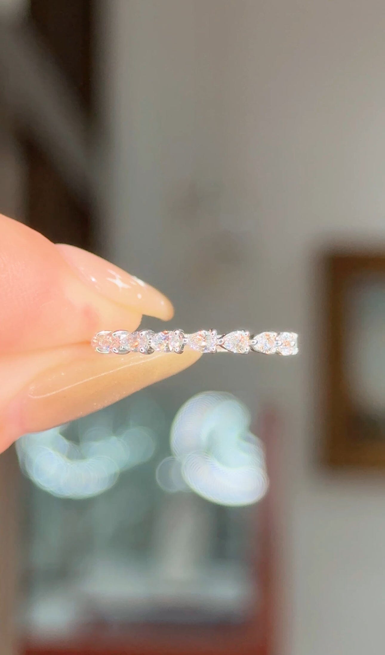 2.0mm East West Pear Lab Diamond Ring 50% Eternity Rings Princess Bride Diamonds 