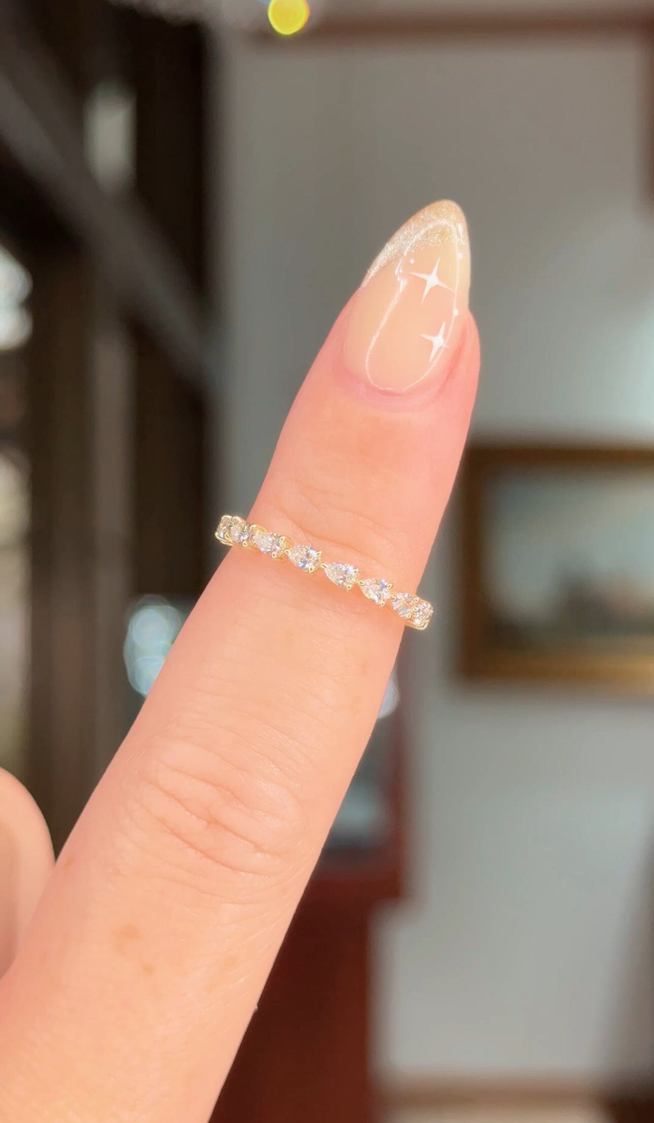 2.0mm East West Pear Lab Diamond Ring 75% Eternity Rings Princess Bride Diamonds 