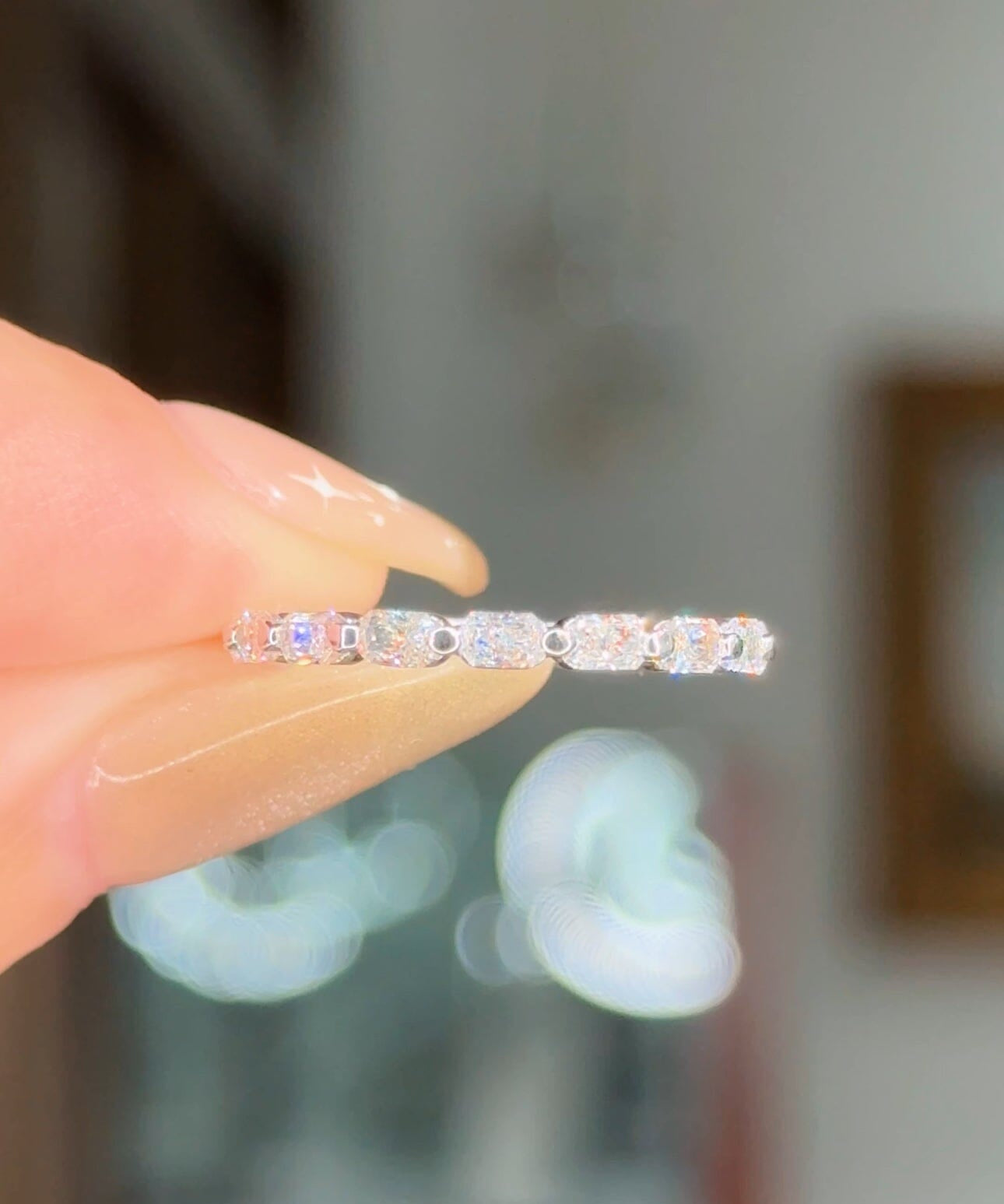 2.0mm East West Radiant Lab Diamond Ring 75% Eternity Rings Princess Bride Diamonds 