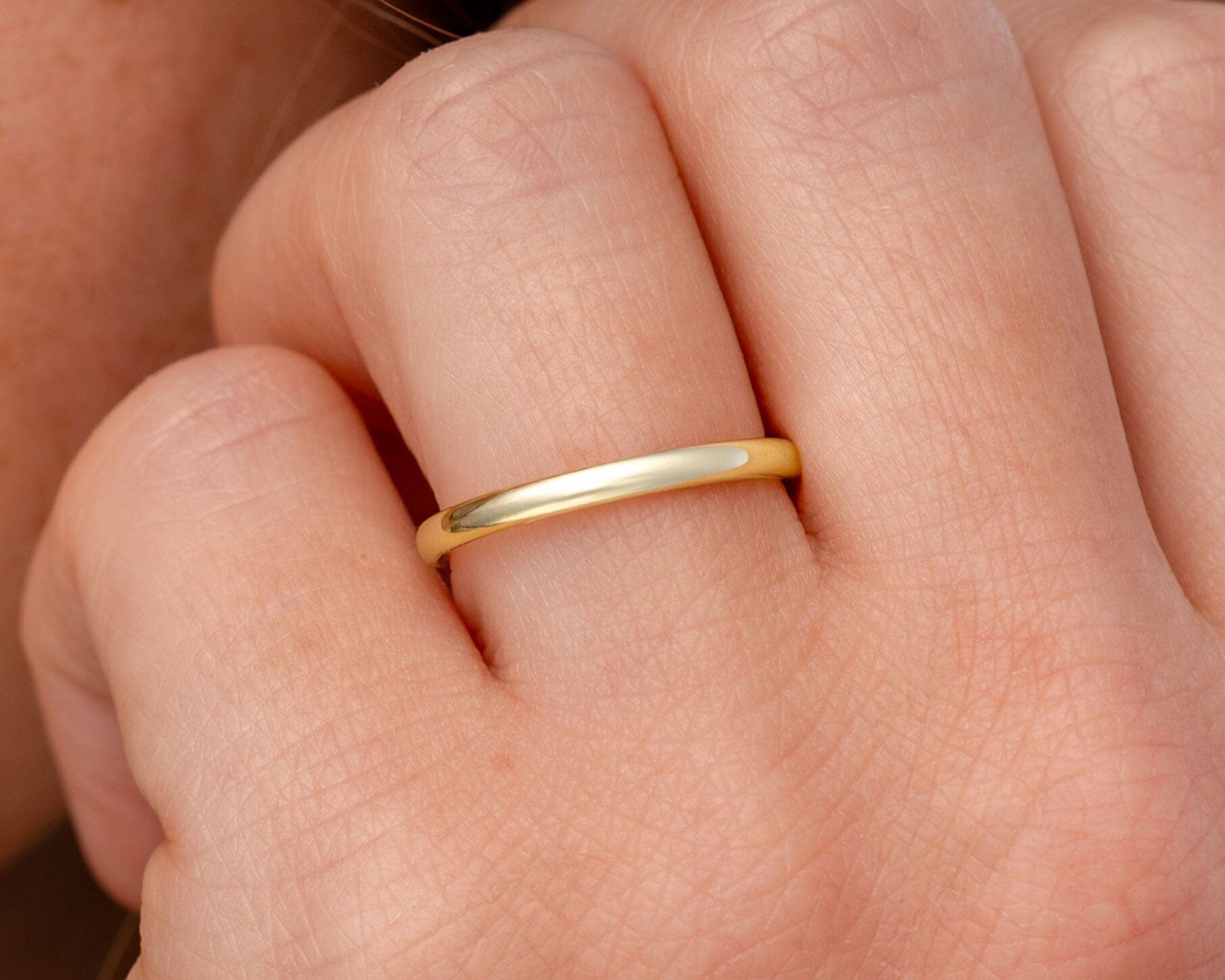 2.0mm High Polish Band Rings Princess Bride Diamonds 