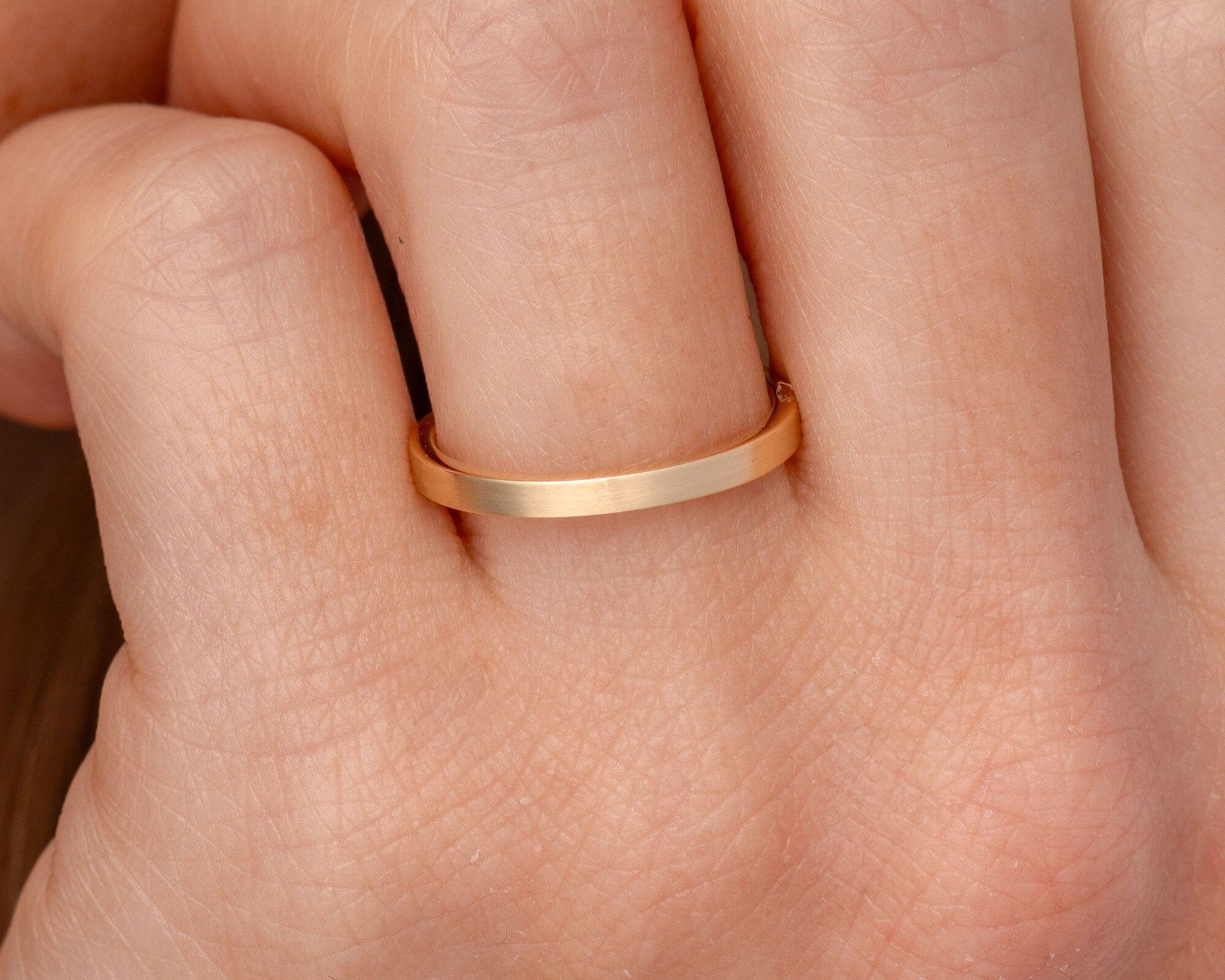 2.0mm Satin Flat Band Rings Princess Bride Diamonds 