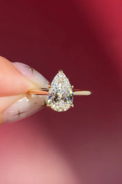 2.10ct D - VS1 Pear Lab Diamond Leah Cathedral - PBD Engagement Rings