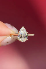 2.10ct D-VS1 Pear Lab Diamond Leah Cathedral