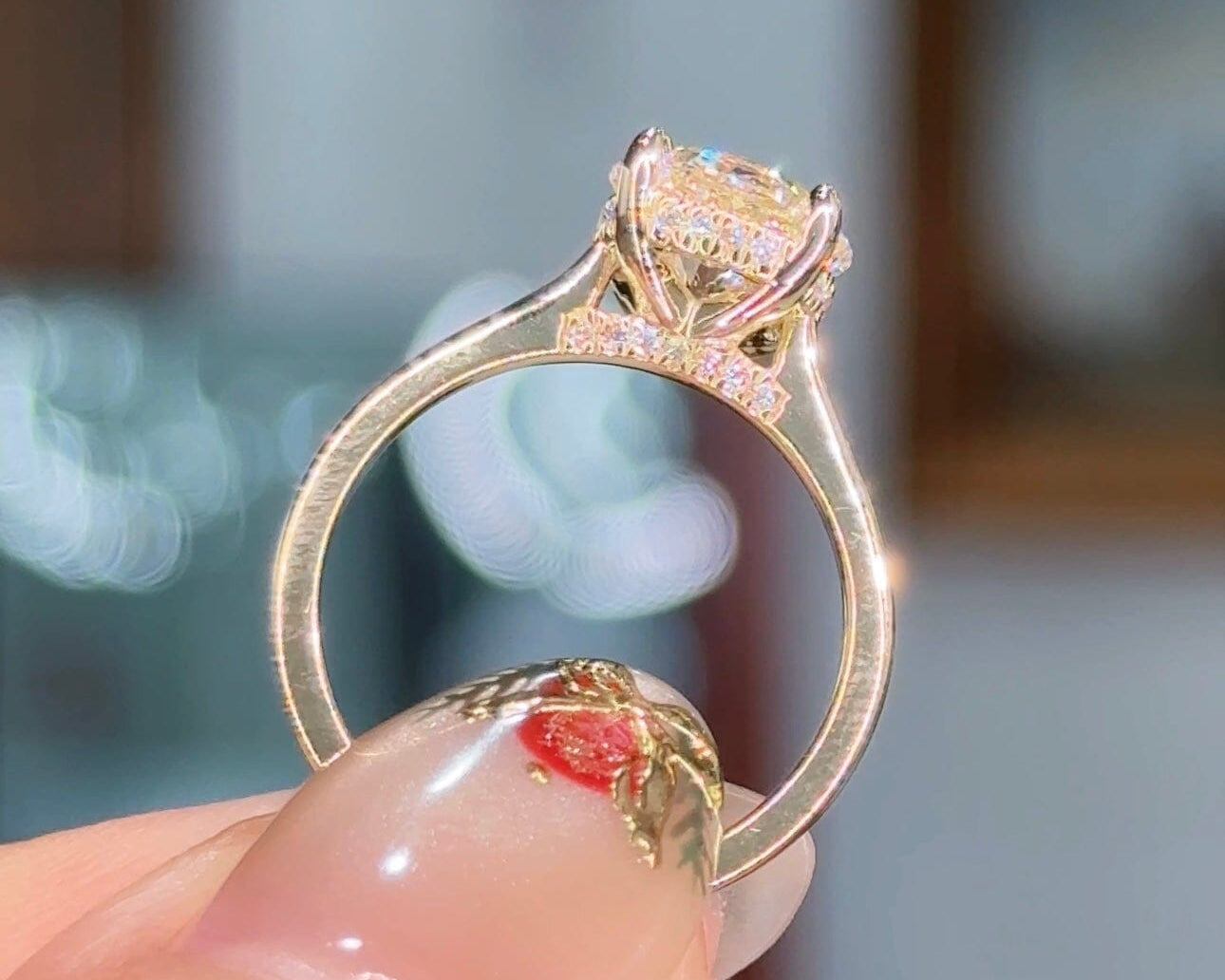 2.10ct E-VS1 Round Lab Diamond Alice Engagement Rings Princess Bride Diamonds 