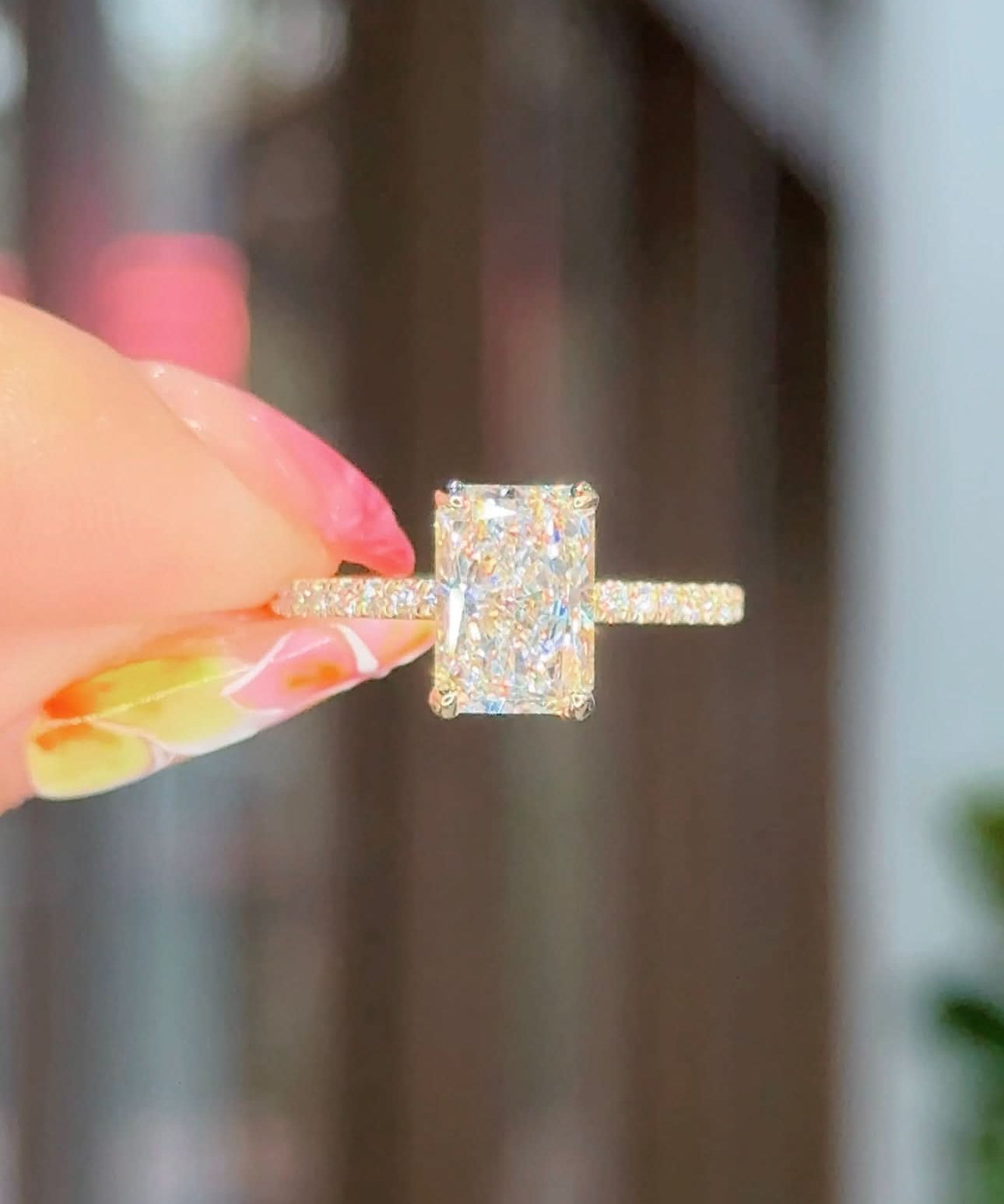 2.11ct D - VS1 Radiant Lab Diamond Stephanie - PBD Engagement Rings