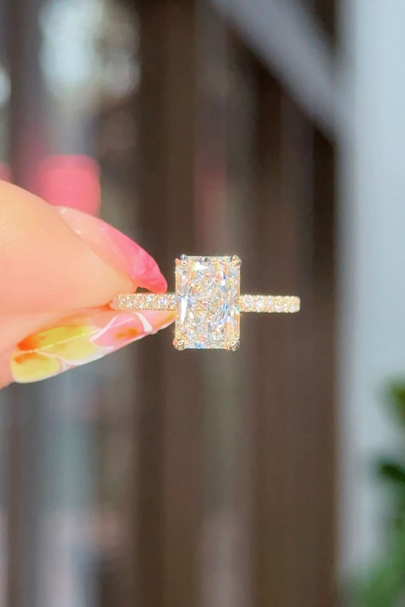 2.11ct D - VS1 Radiant Lab Diamond Stephanie - PBD Engagement Rings