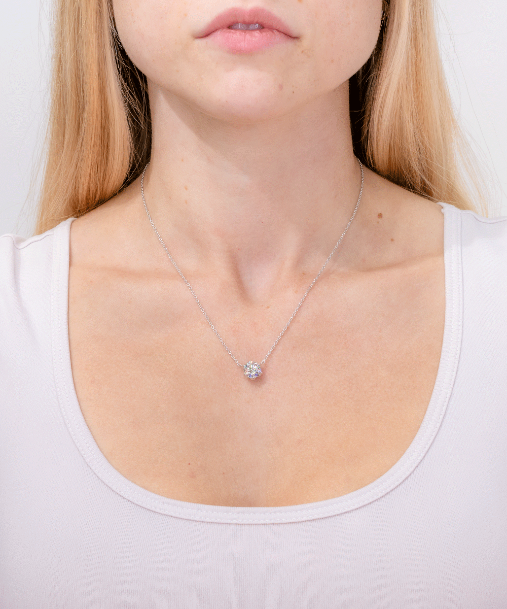 2.11ct D-VS1 Round Lab Diamond Caraline Pendant Necklaces Princess Bride Diamonds 