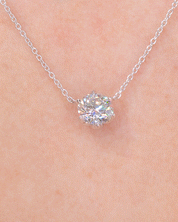 2.11ct D-VS1 Round Lab Diamond Caraline Pendant Necklaces Princess Bride Diamonds 