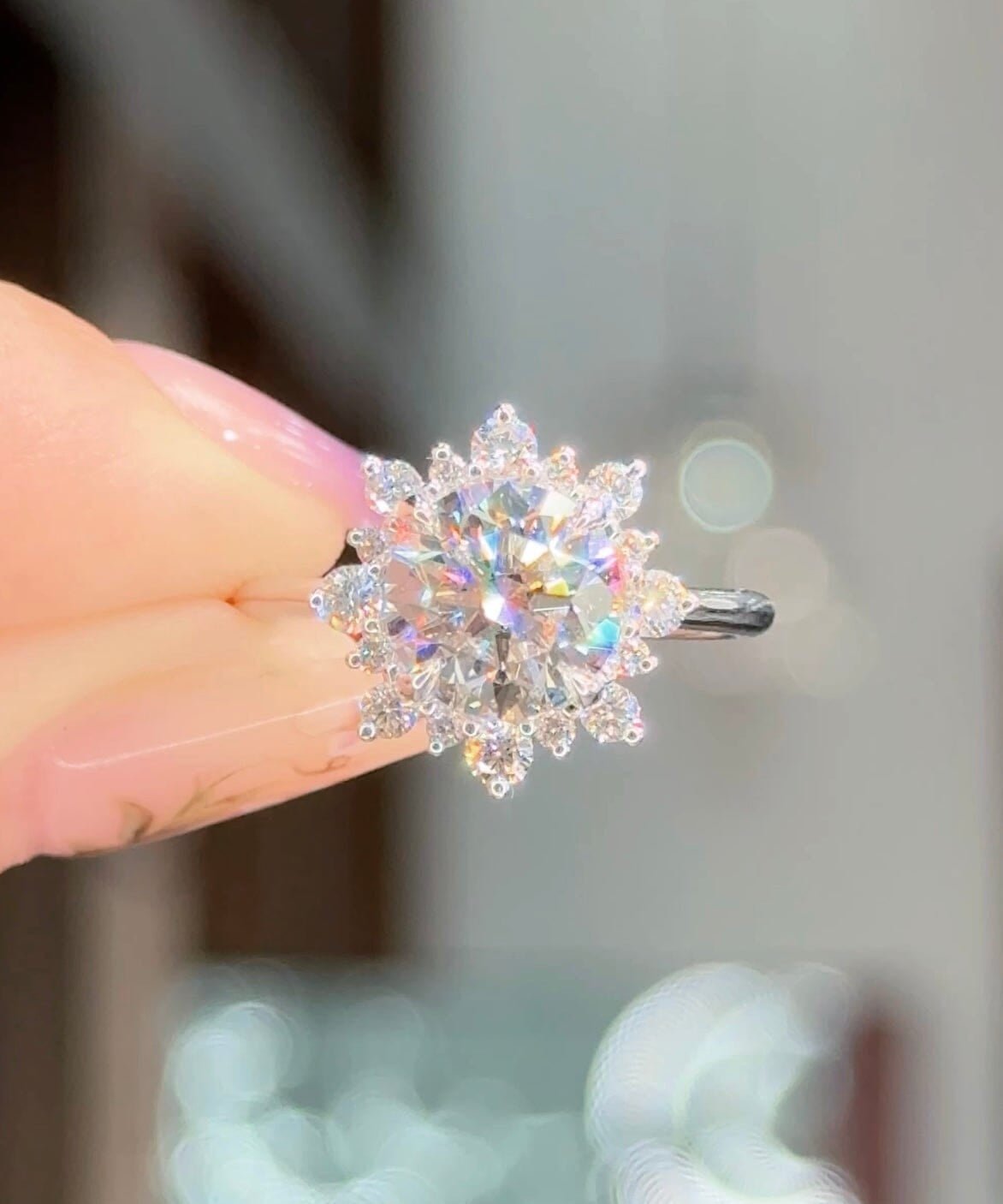 2.12ct F-VS2 Round Lab Diamond Duchess Engagement Rings Princess Bride Diamonds 