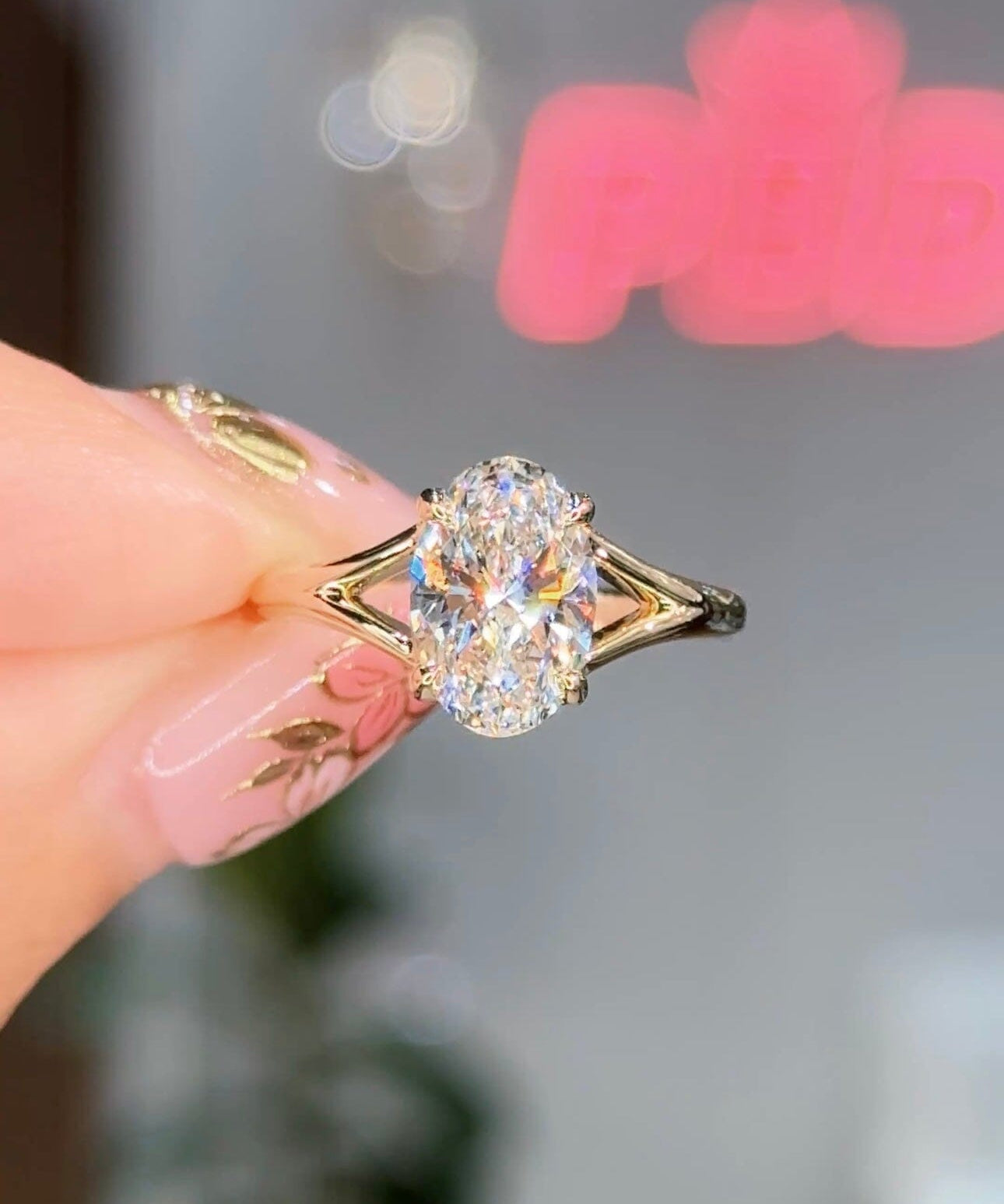 2.14ct E-VS1 Oval Lab Diamond Tanya Engagement Rings Princess Bride Diamonds 