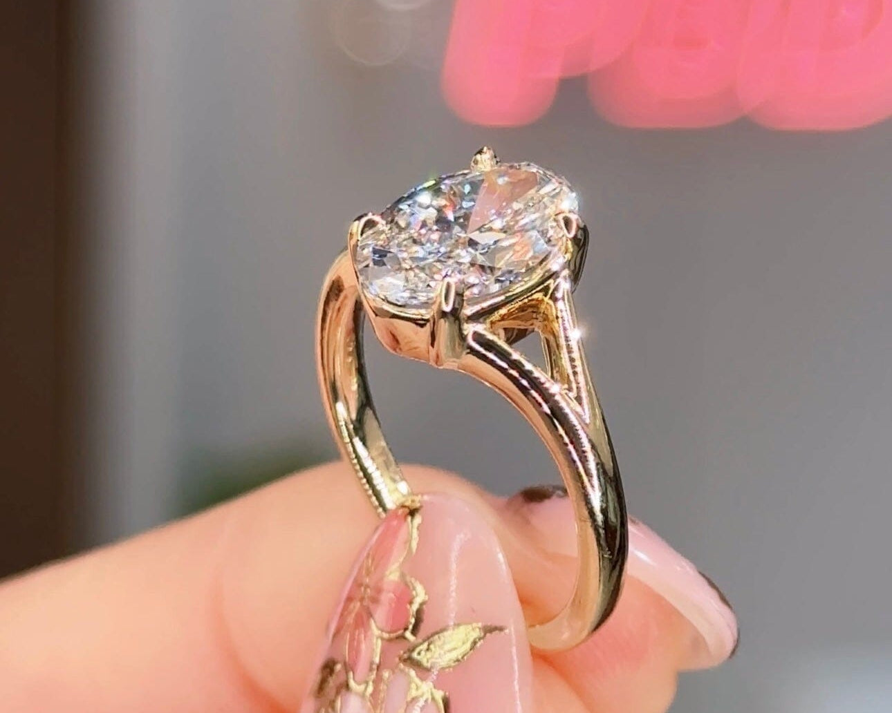 2.14ct E-VS1 Oval Lab Diamond Tanya Engagement Rings Princess Bride Diamonds 