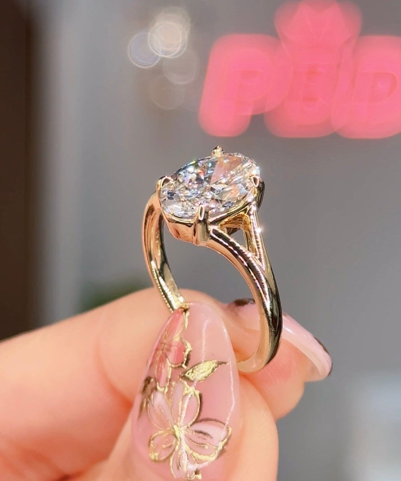 2.14ct E-VS1 Oval Lab Diamond Tanya Engagement Rings Princess Bride Diamonds 