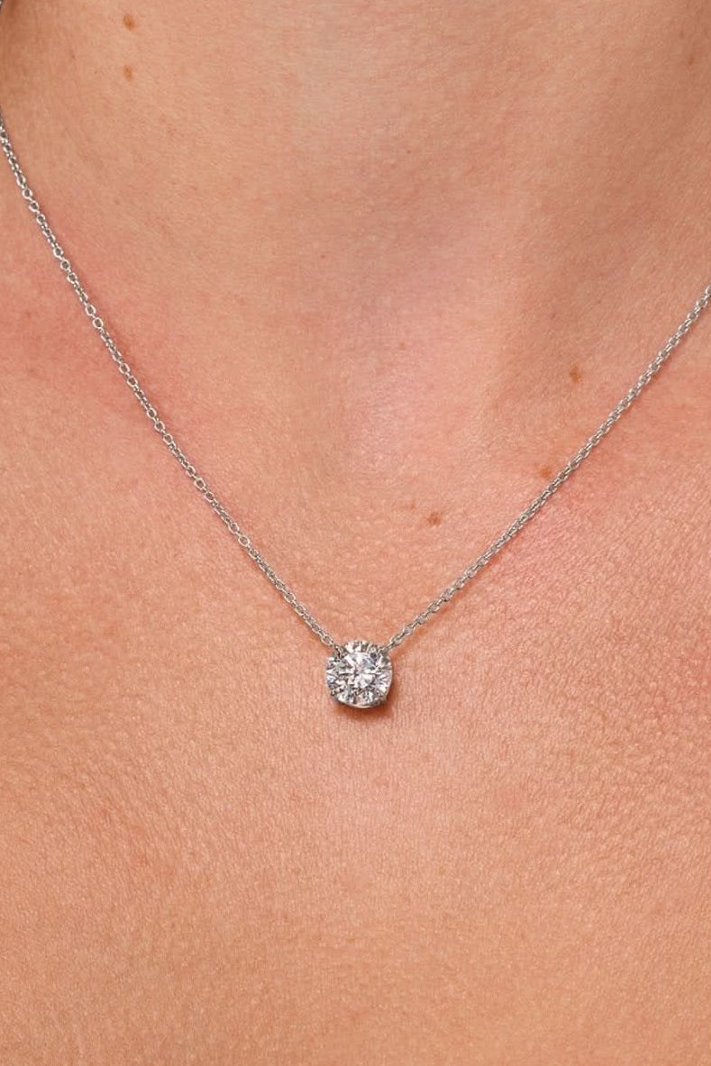 2.14ct F - VS1 Core Round Solitaire Necklace - PBD Necklaces