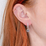 2.16ct D-VS1 Lab Diamond Round Drop Hoops Earrings Princess Bride Diamonds 