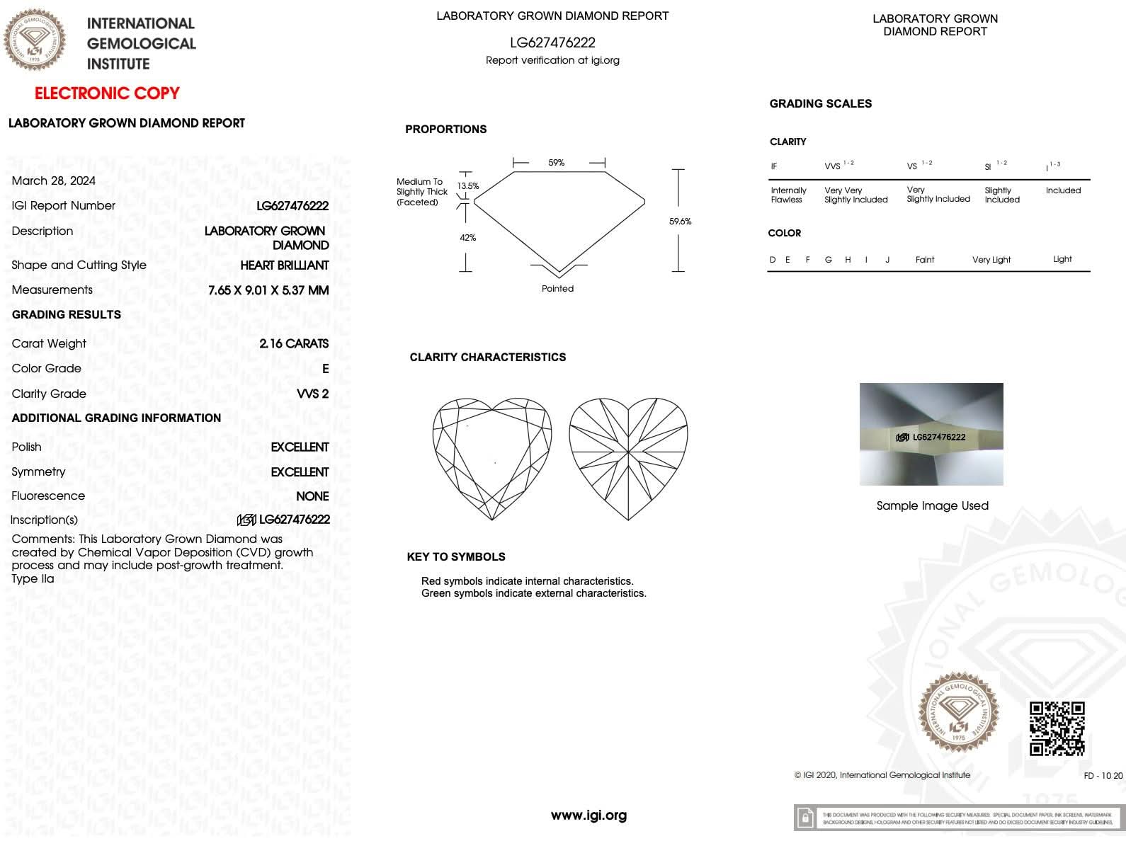 2.16ct E - VVS2 Heart Lab Diamond Jane - PBD Engagement Rings