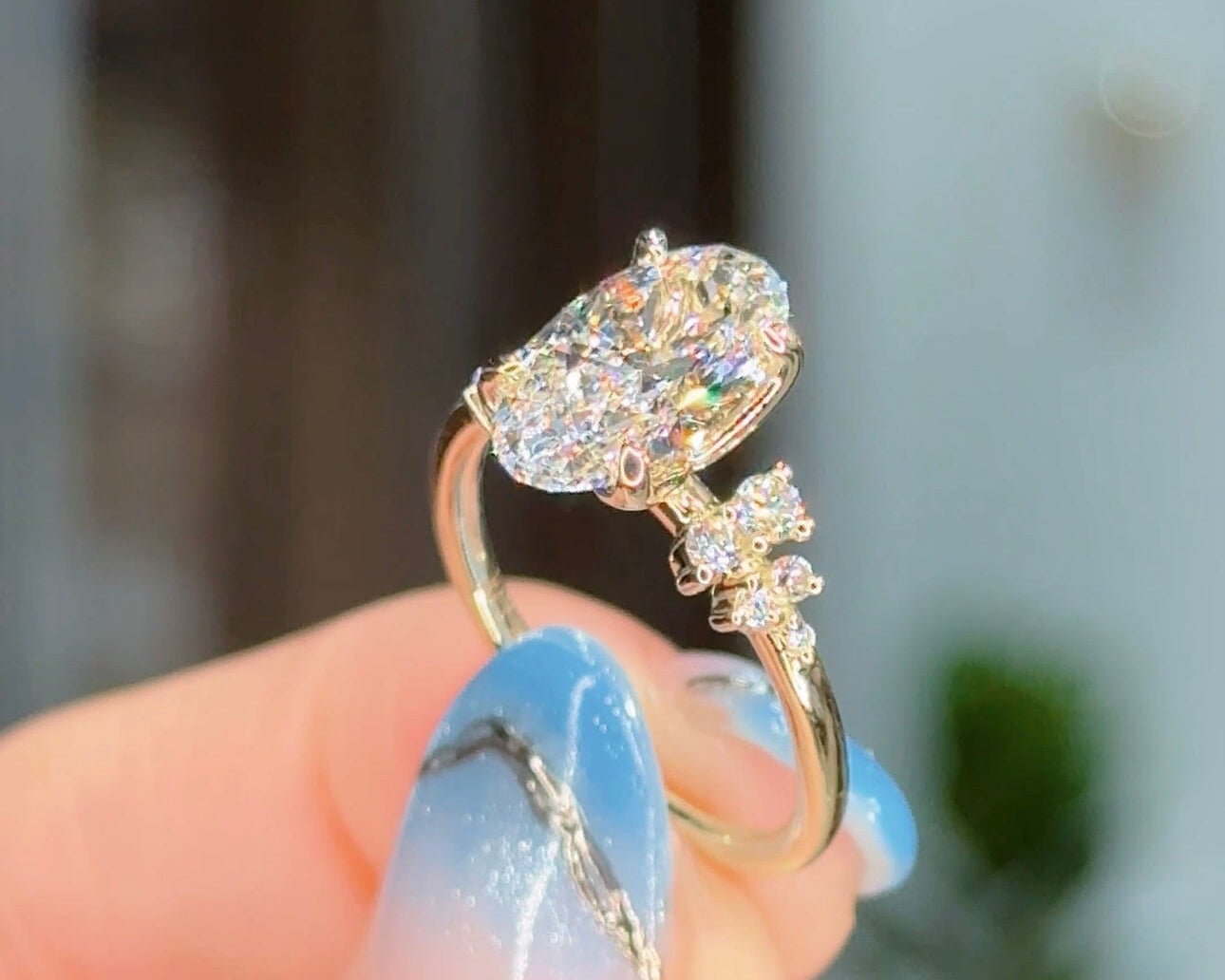 2.18ct D-IF Moval Lab Diamond Nova Engagement Rings Princess Bride Diamonds 