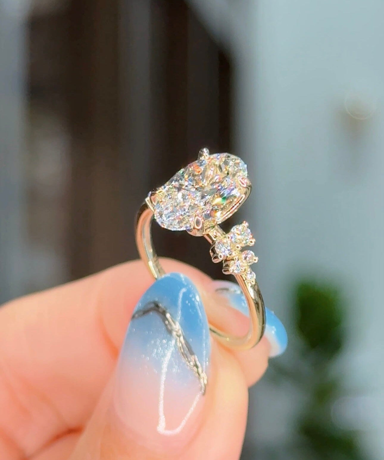 2.18ct D-IF Moval Lab Diamond Nova Engagement Rings Princess Bride Diamonds 