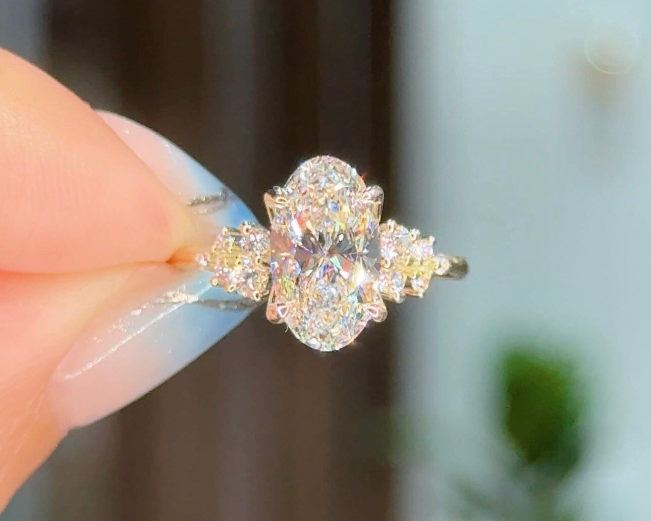 2.18ct D-IF Moval Lab Diamond Nova Engagement Rings Princess Bride Diamonds 