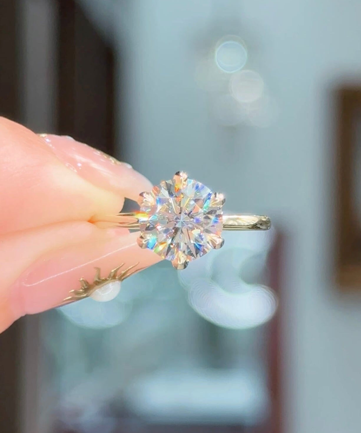 2.19ct D-VS1 Round Lab Diamond Caraline Engagement Rings Princess Bride Diamonds 