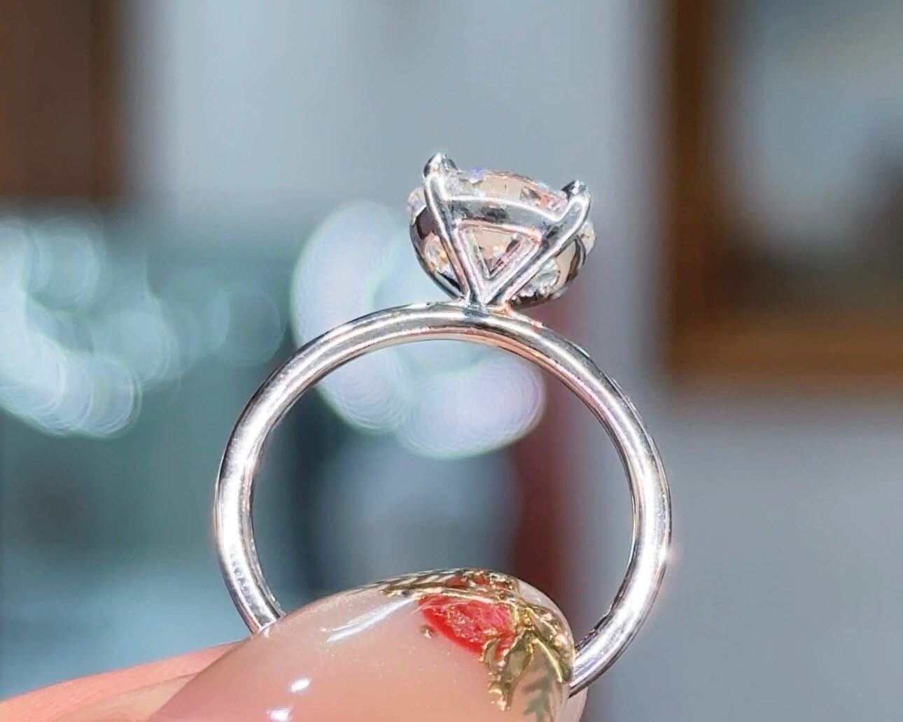 2.20ct E-VS1 Round Lab Diamond Leah Engagement Rings Princess Bride Diamonds 