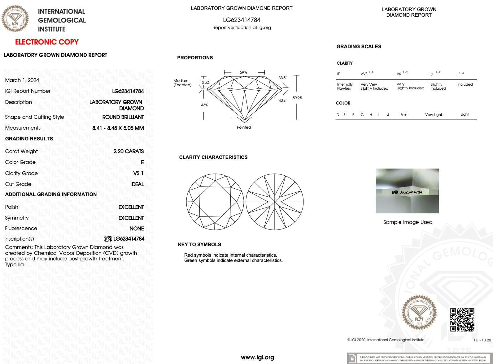 2.20ct E - VS1 Round Lab Diamond Leah - PBD Engagement Rings